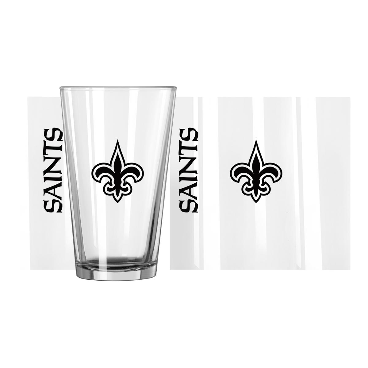 Officially Licensed NFL 16oz. Team Wordmark Game Day Glass, Saints