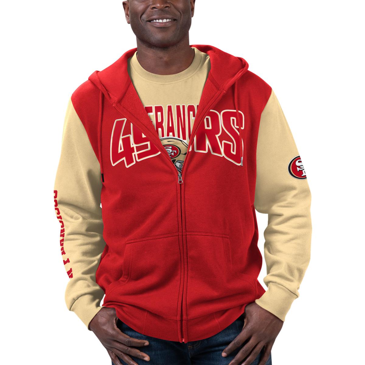 San Francisco 49ers Sweater Adult Small Red Gold Sweatshirt Pullover NFL Men