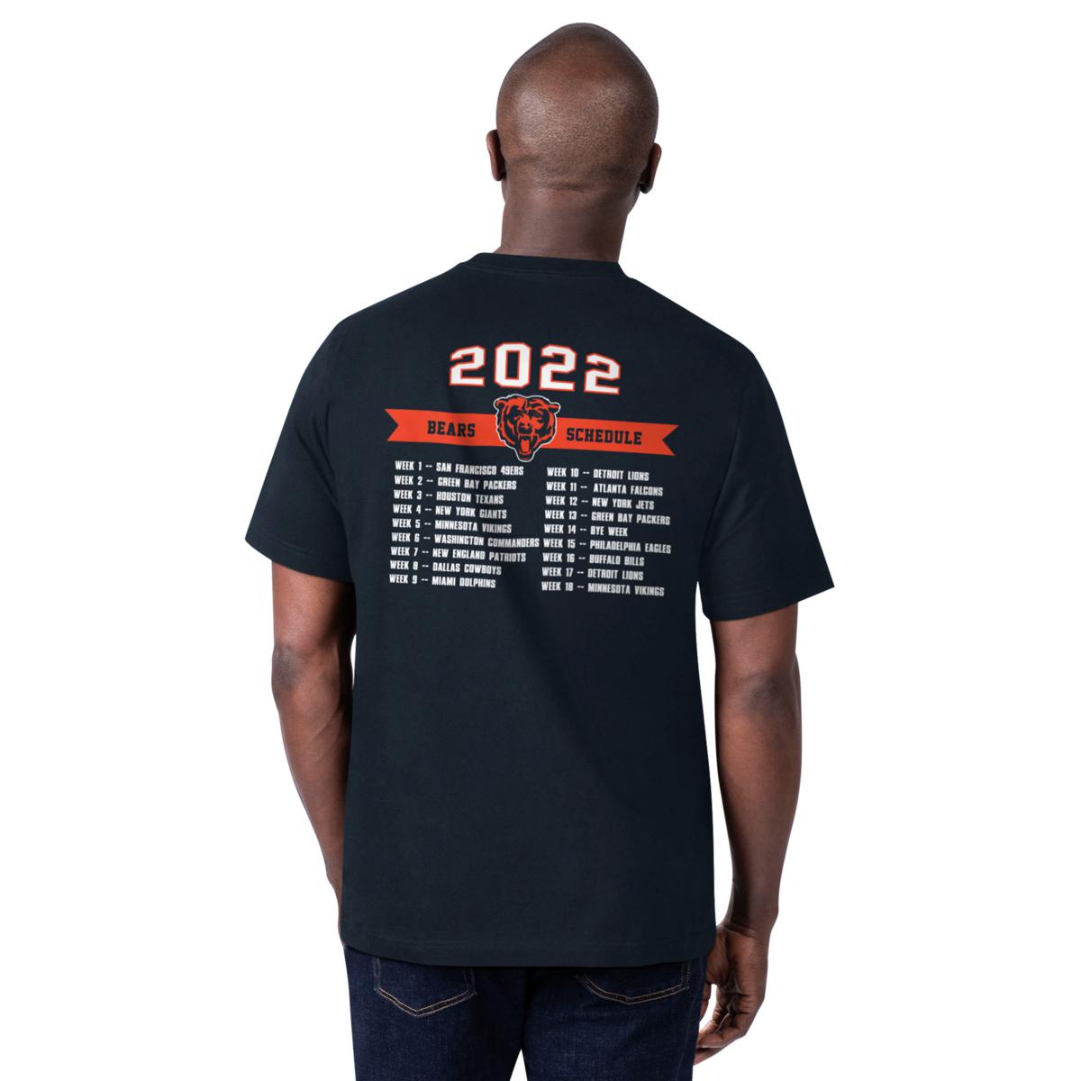 Officially Licensed NFL 2022 Jersey Knit Schedule Tee by Glll - Bears