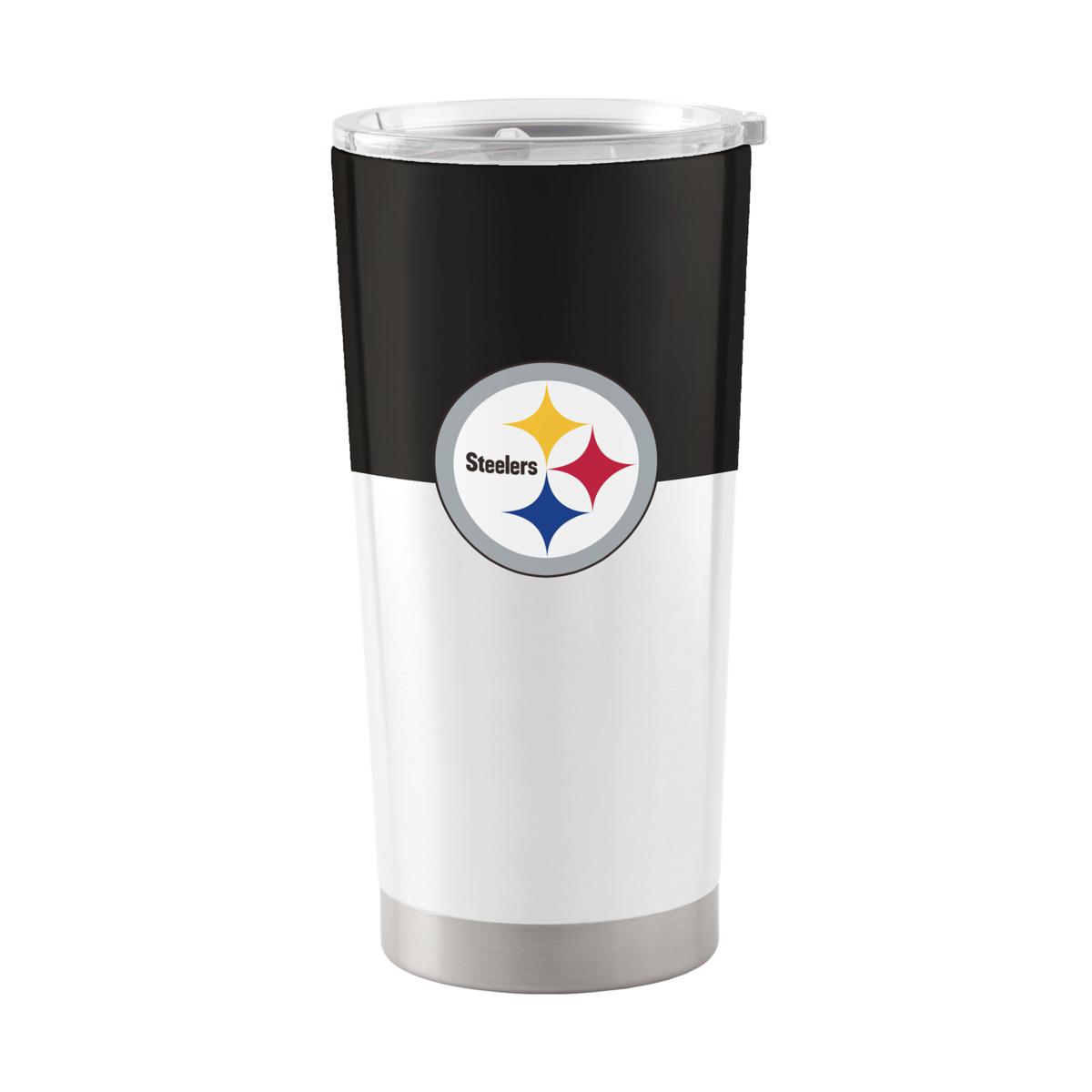 Pittsburgh Steelers 20oz Colorblock White Powder Coat Tumbler