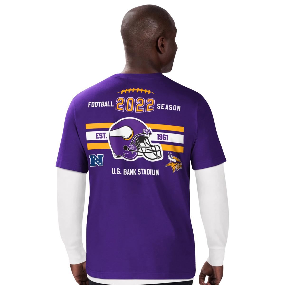 Officially Licensed NFL 3-in-1 Combo 2-pack of Crew-Neck Tees by Glll -  Vikings