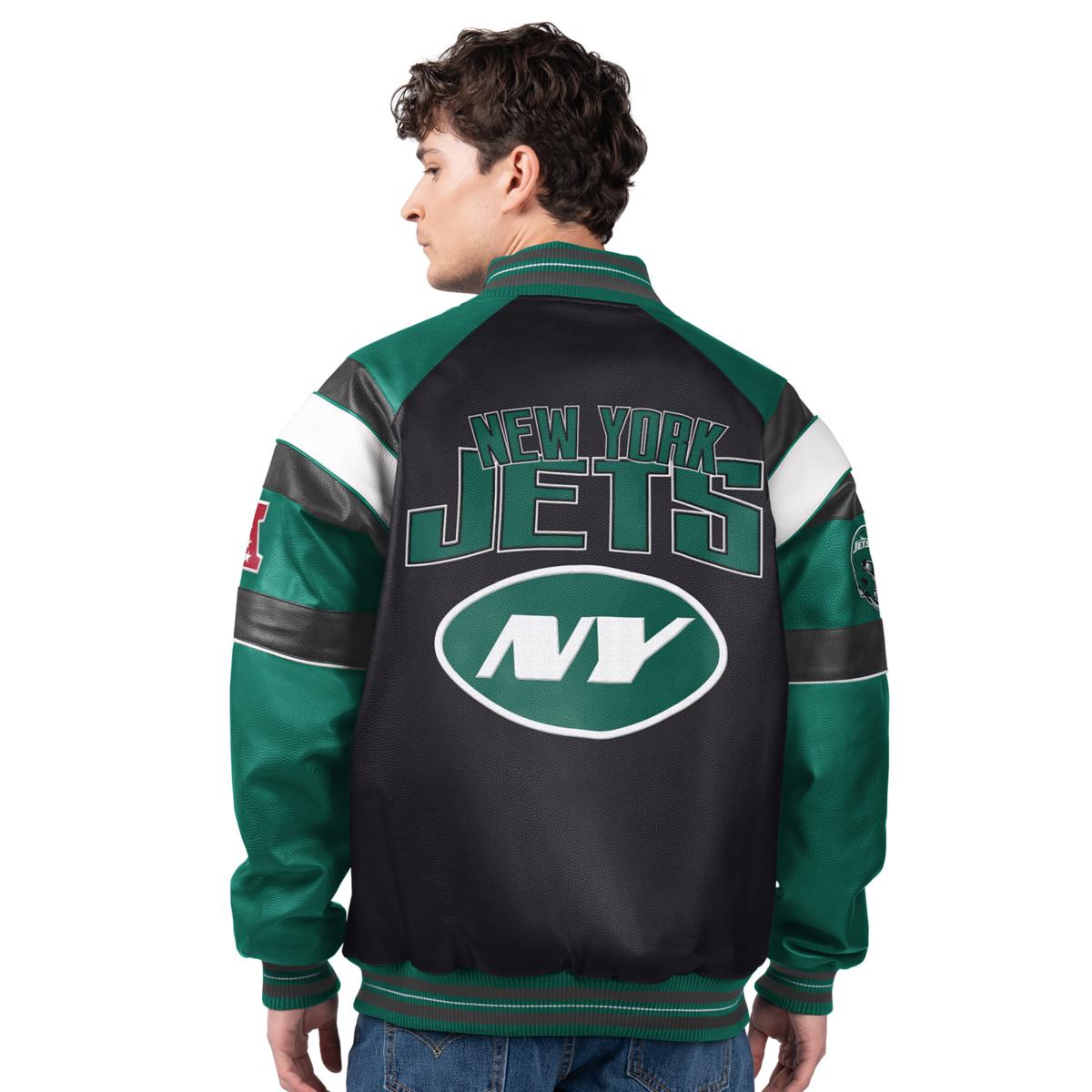 Carl Banks NFL NY JETS leather outlet bomber jacket XXL vintage