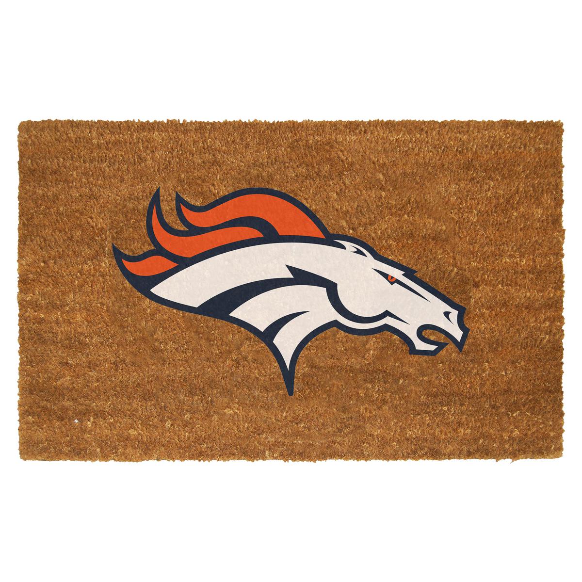 Officially Licensed NFL Colored Logo Door Mat - Broncos