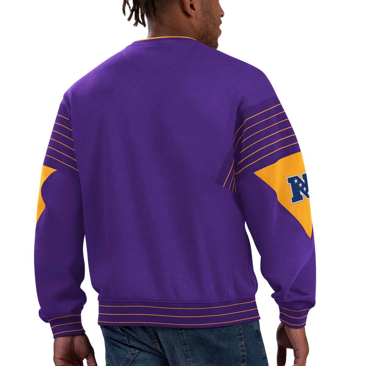 Los Angeles Rams Mitchell & Ness Three Stripe Pullover Hoodie - Navy