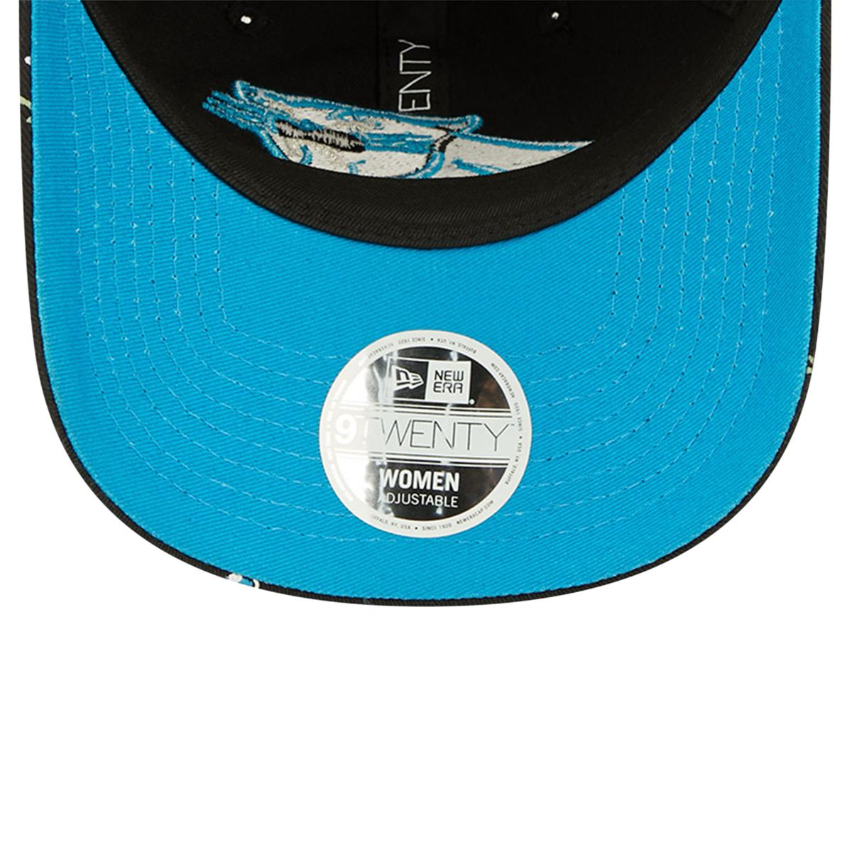 New Era Girls' Miami Marlins Black 9Twenty Flower Adjustable Hat