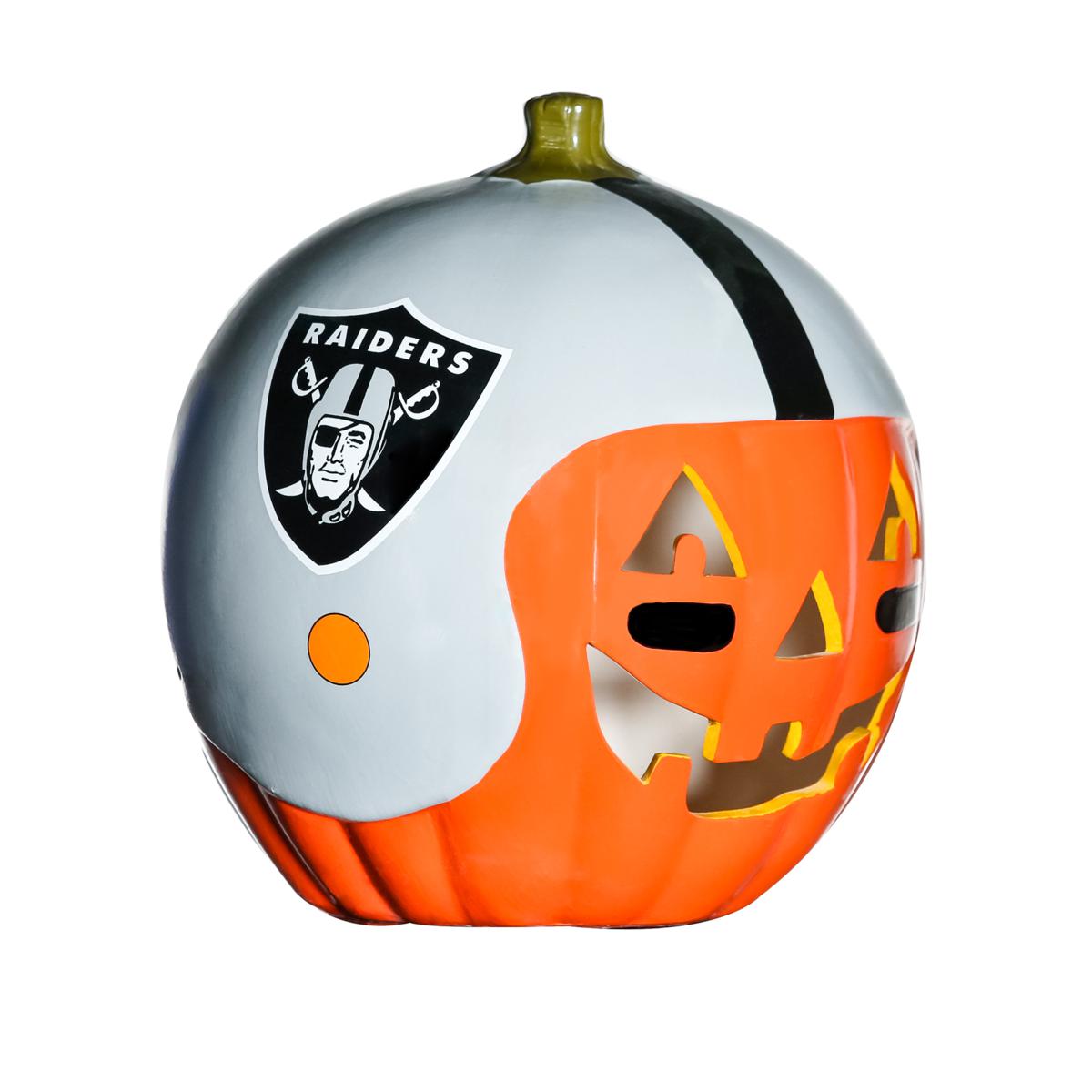 Officially Licensed NFL Las Vegas Raiders Ceramic Pumpkin Helmet