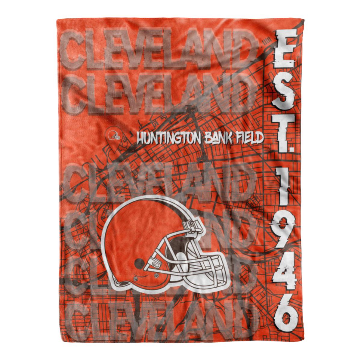 Cleveland Browns NFL Team Classic Logo Allover Throw 50x60