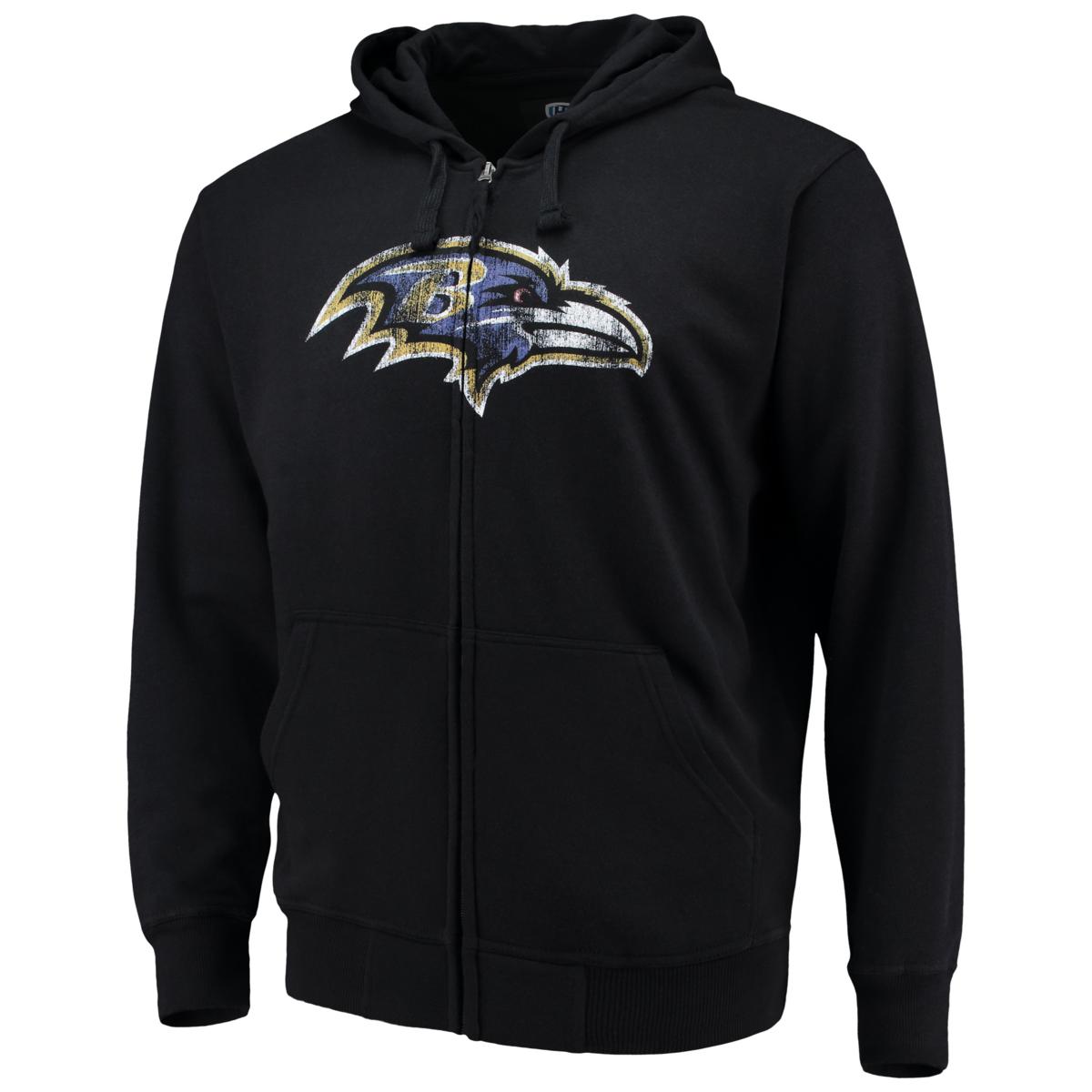 Men's Baltimore Ravens G-III Sports by Carl Banks Black Primary Logo Full-Zip Hoodie