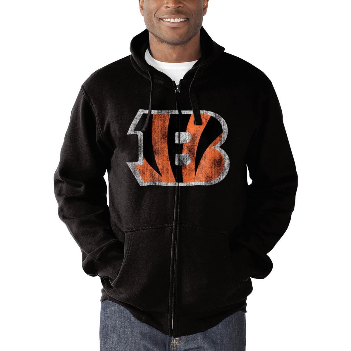 Cincinnati Bengals Men's Full Zip Hoodie Printed Hooded