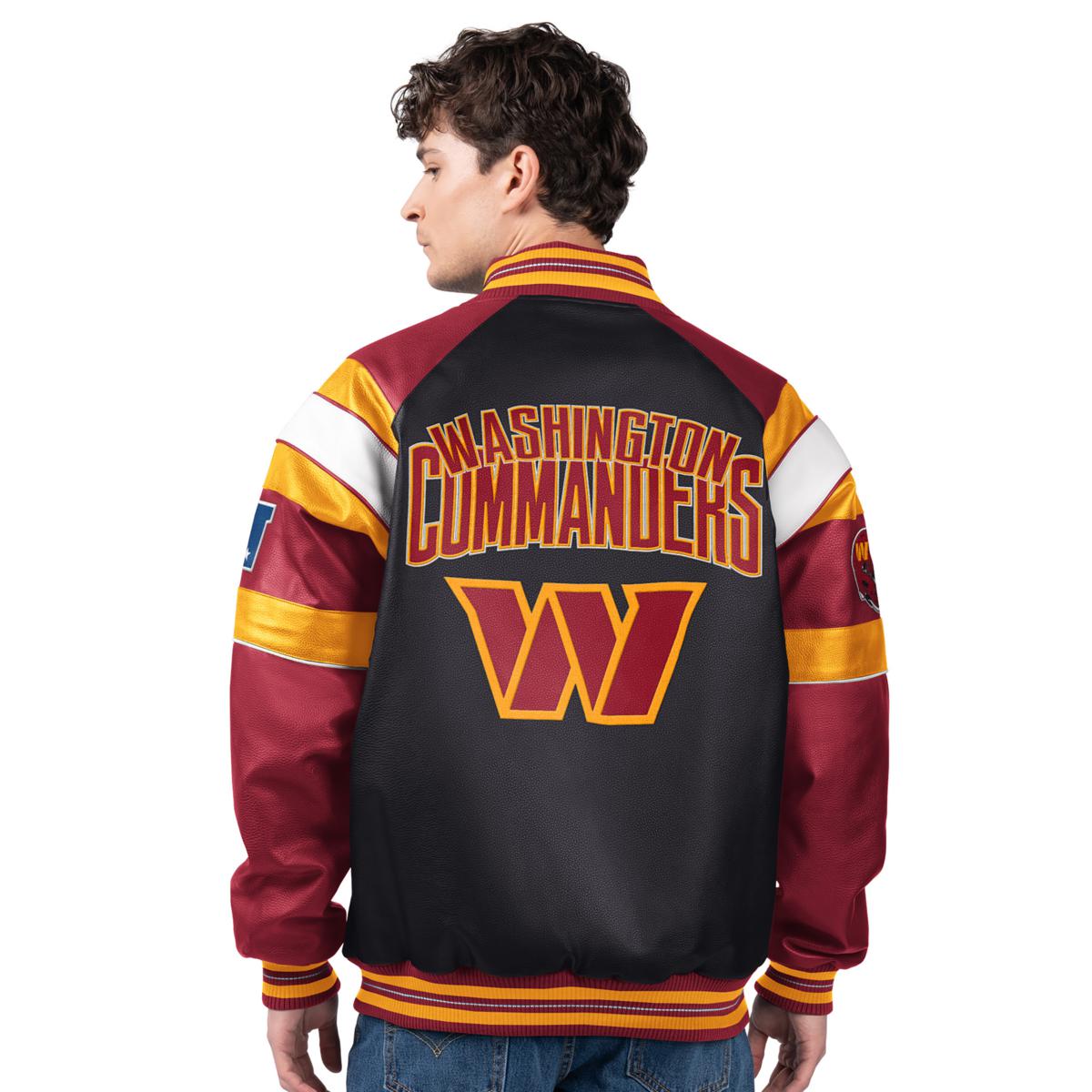 Men's Washington Commanders Varsity Jacket NFC Size 4XL Wool outlets & Faux Leather