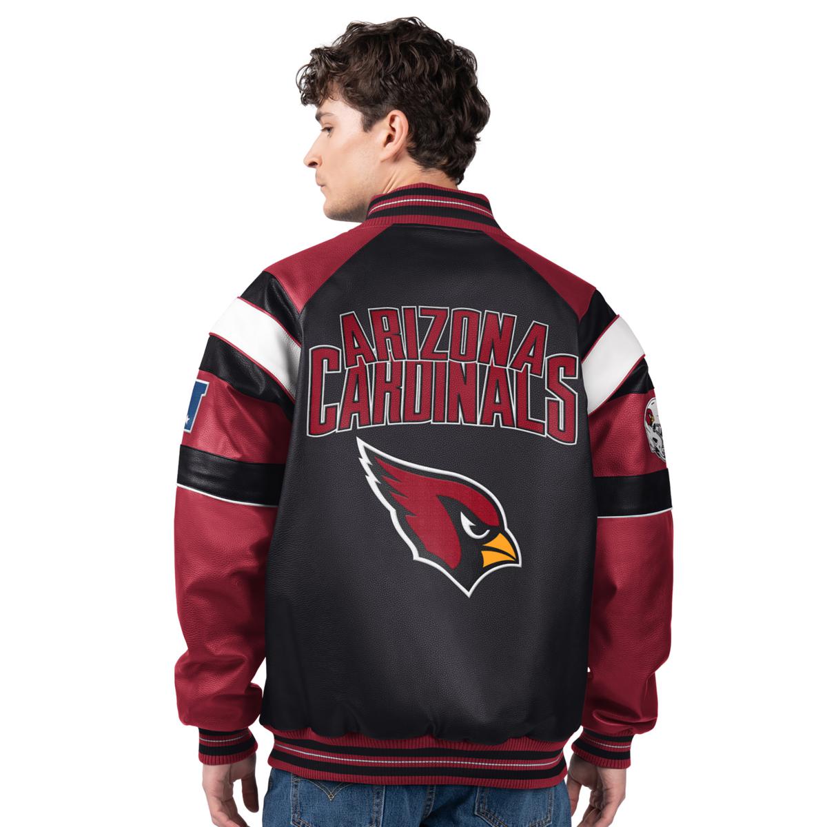 Officially Licensed NFL Men's Faux Leather Varsity Jacket by Glll