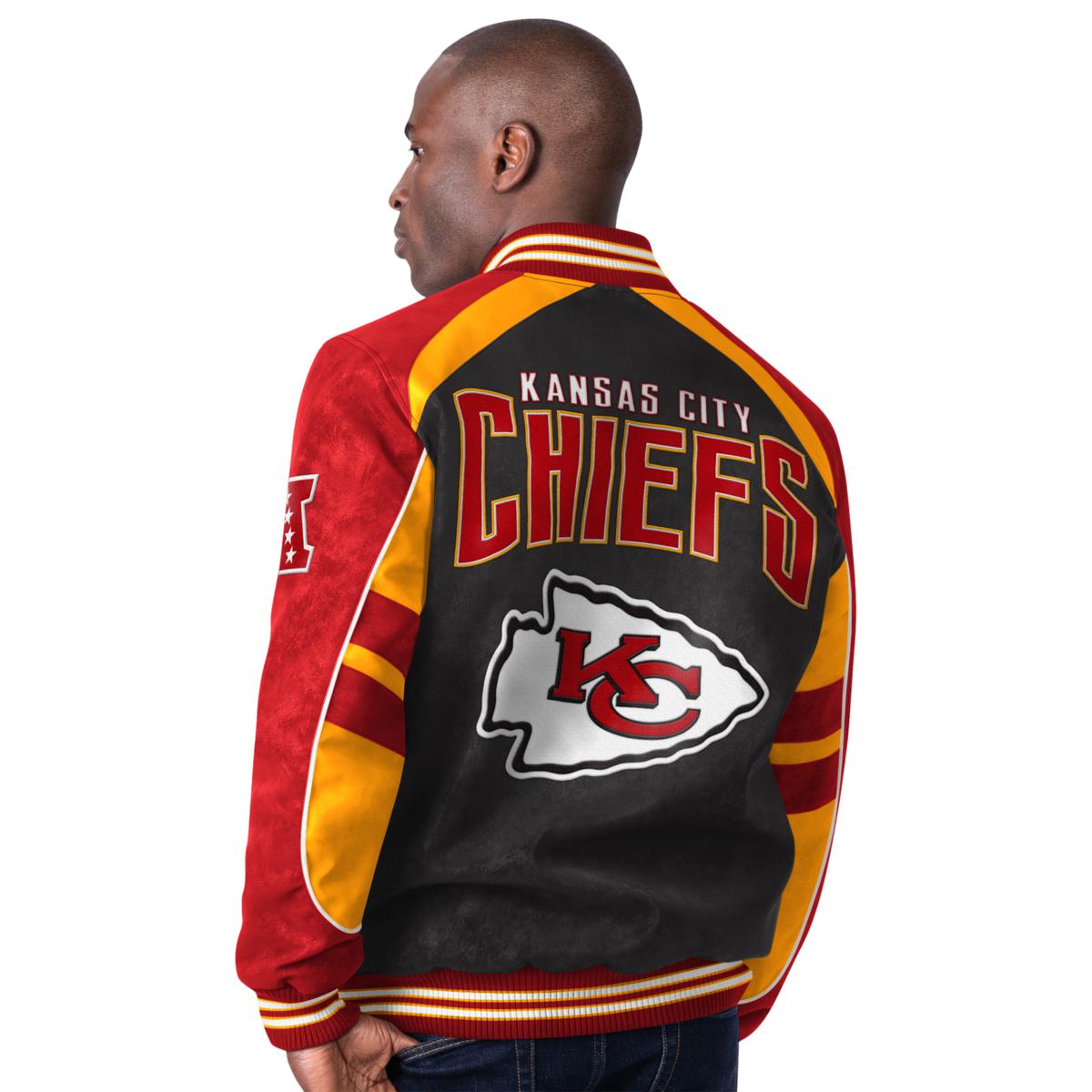 Vintage Kansas City Chiefs NFL Faux Leather Boomer Jacket Men's