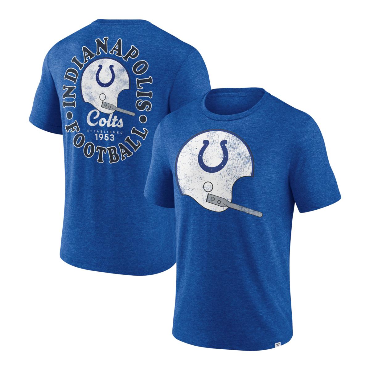 NFL Men Indianapolis Colts Pro Line Gray Throwback Logo Pullover