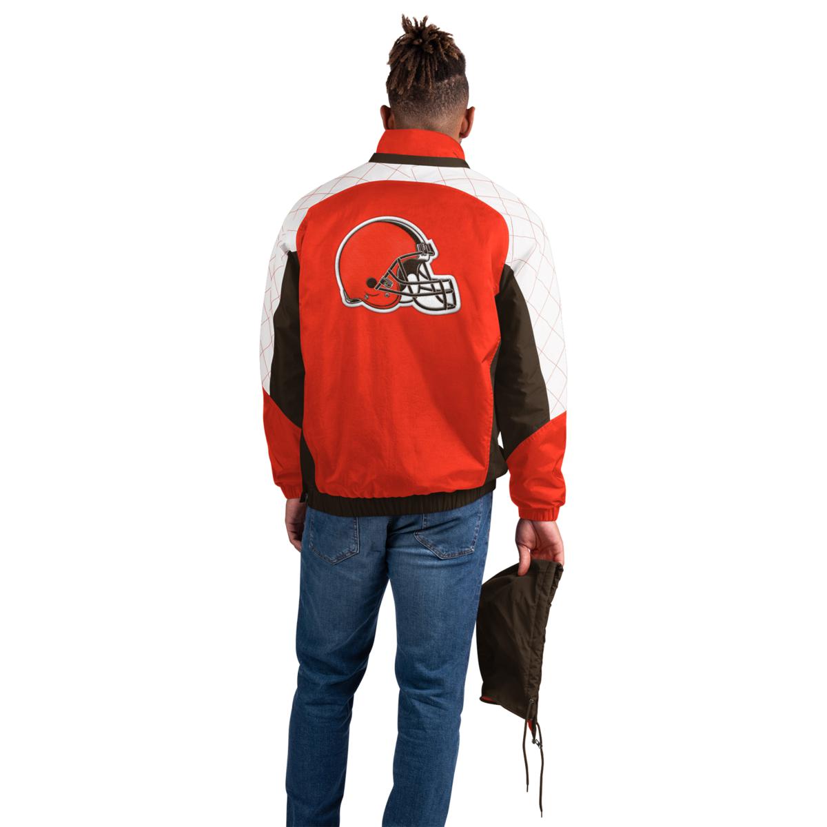 Starter Cleveland Browns Home Team Half-Zip Jacket M / Browns Brown Mens Outerwear