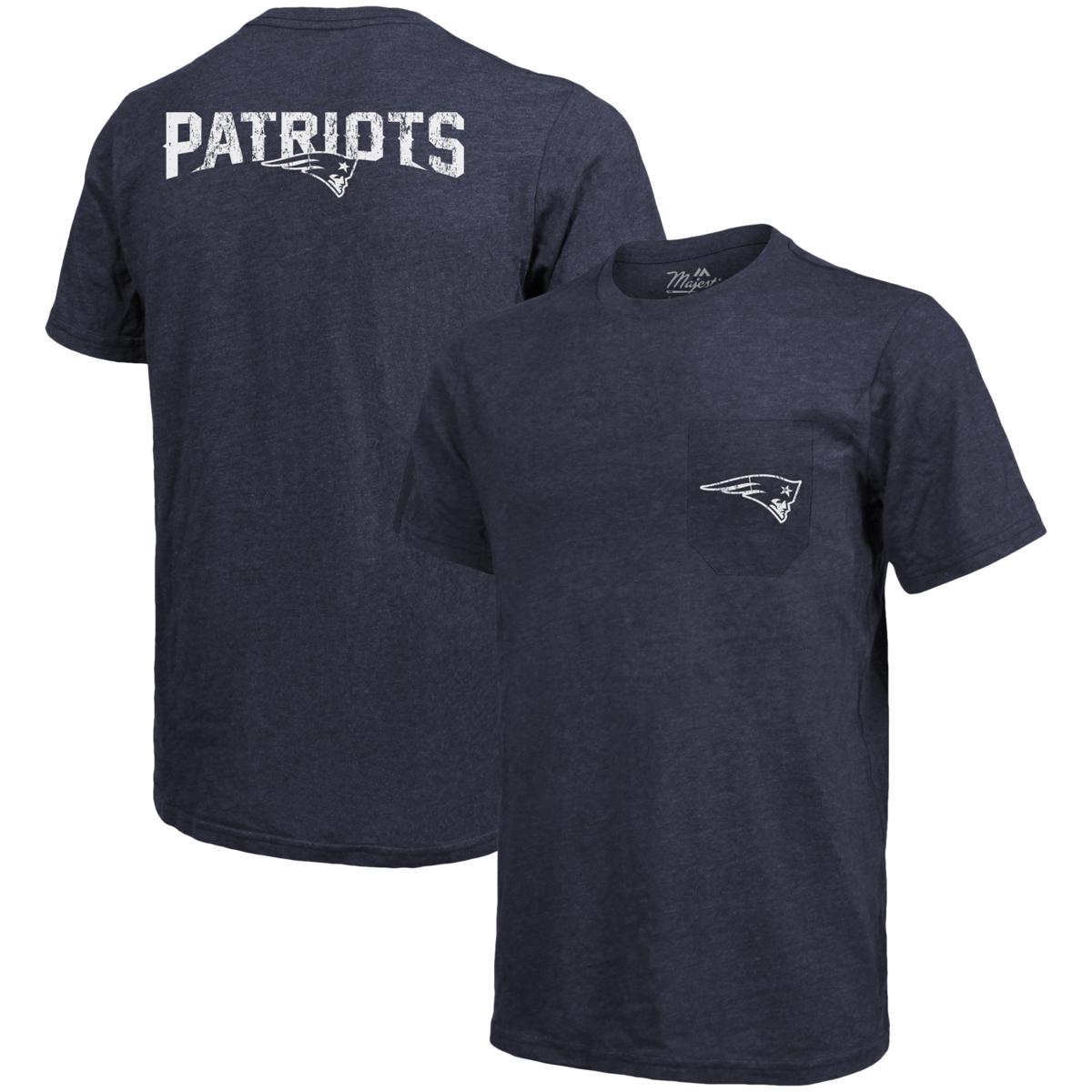 Officially Licensed NFL Patriots Majestic Threads Pocket T-Shirt ...