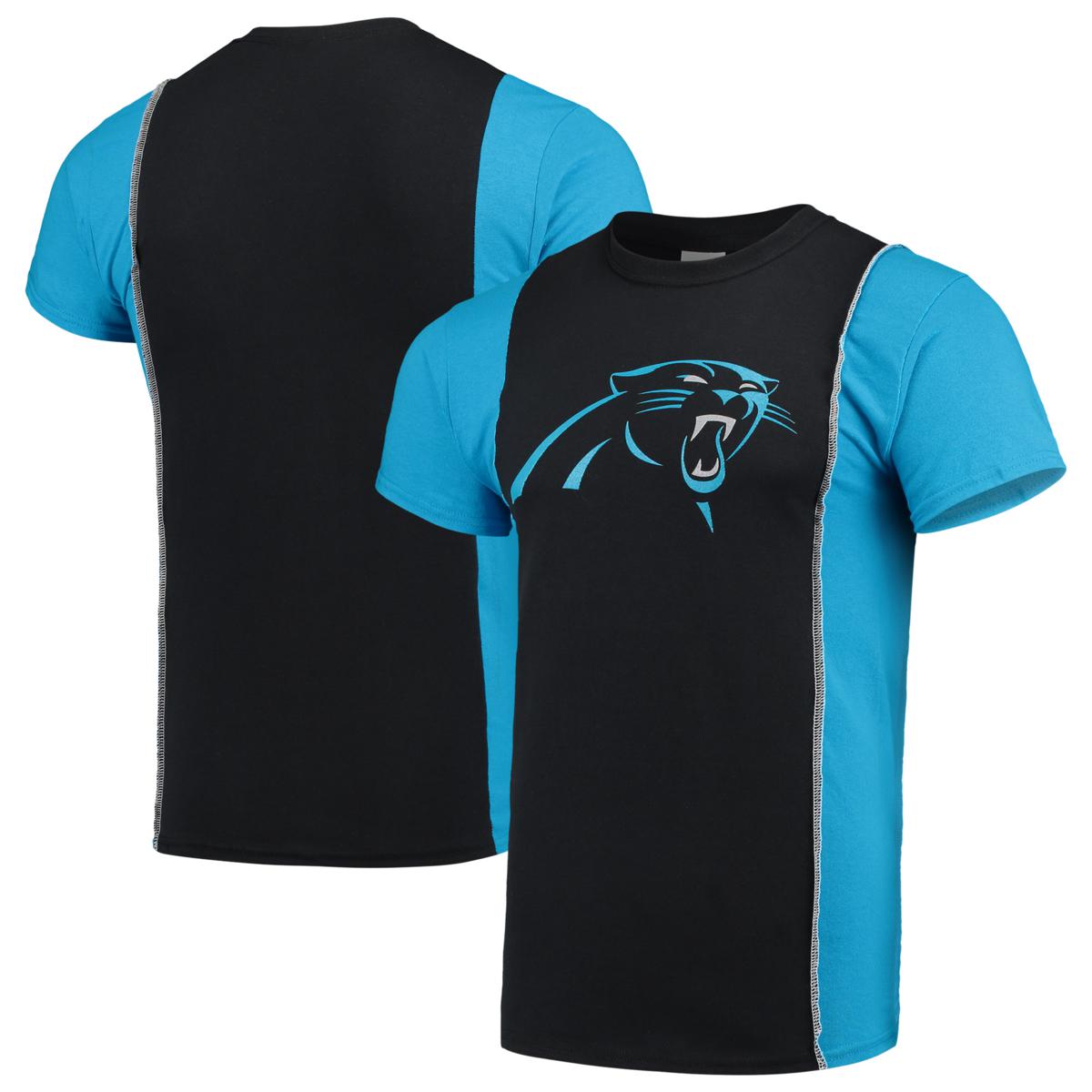 Officially Licensed NFL Refried Apparel Upcycled Split Shirt- Panthers