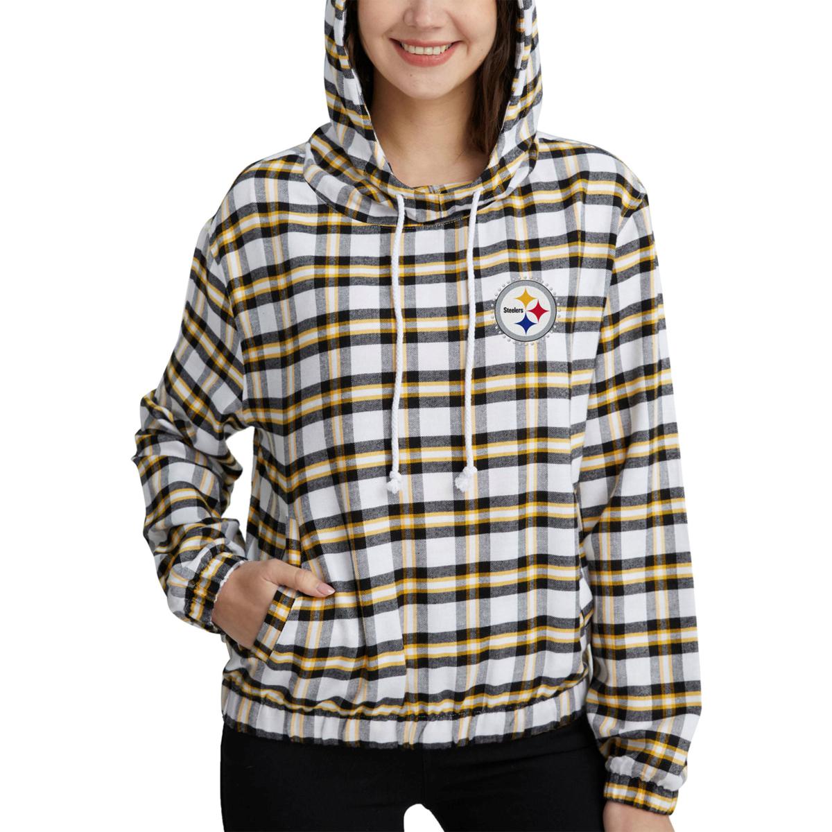 Steelers Football Hoodie Grey/ Black Hoodie Sports Fan Gear 