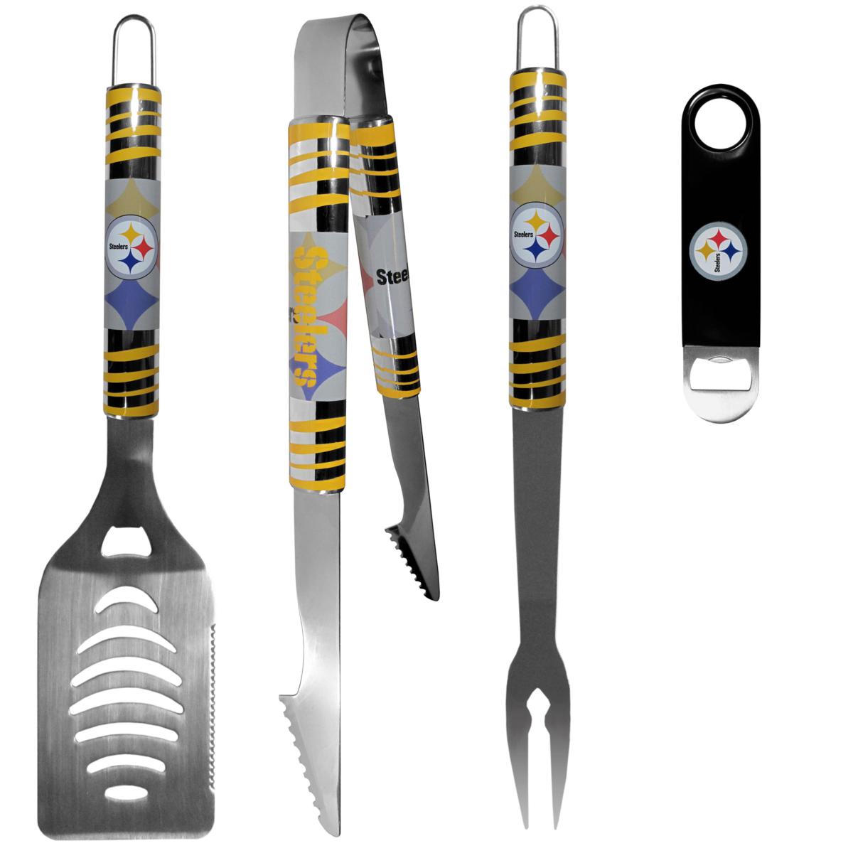 Pittsburgh Steelers 8 Piece Stainless Steel BBQ Set w/Metal Case