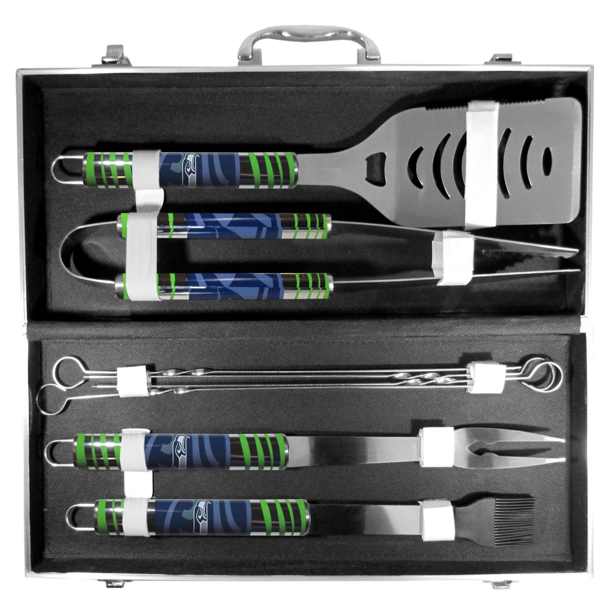 Dallas Cowboys 8 pc Stainless Steel BBQ Set w/Metal Case