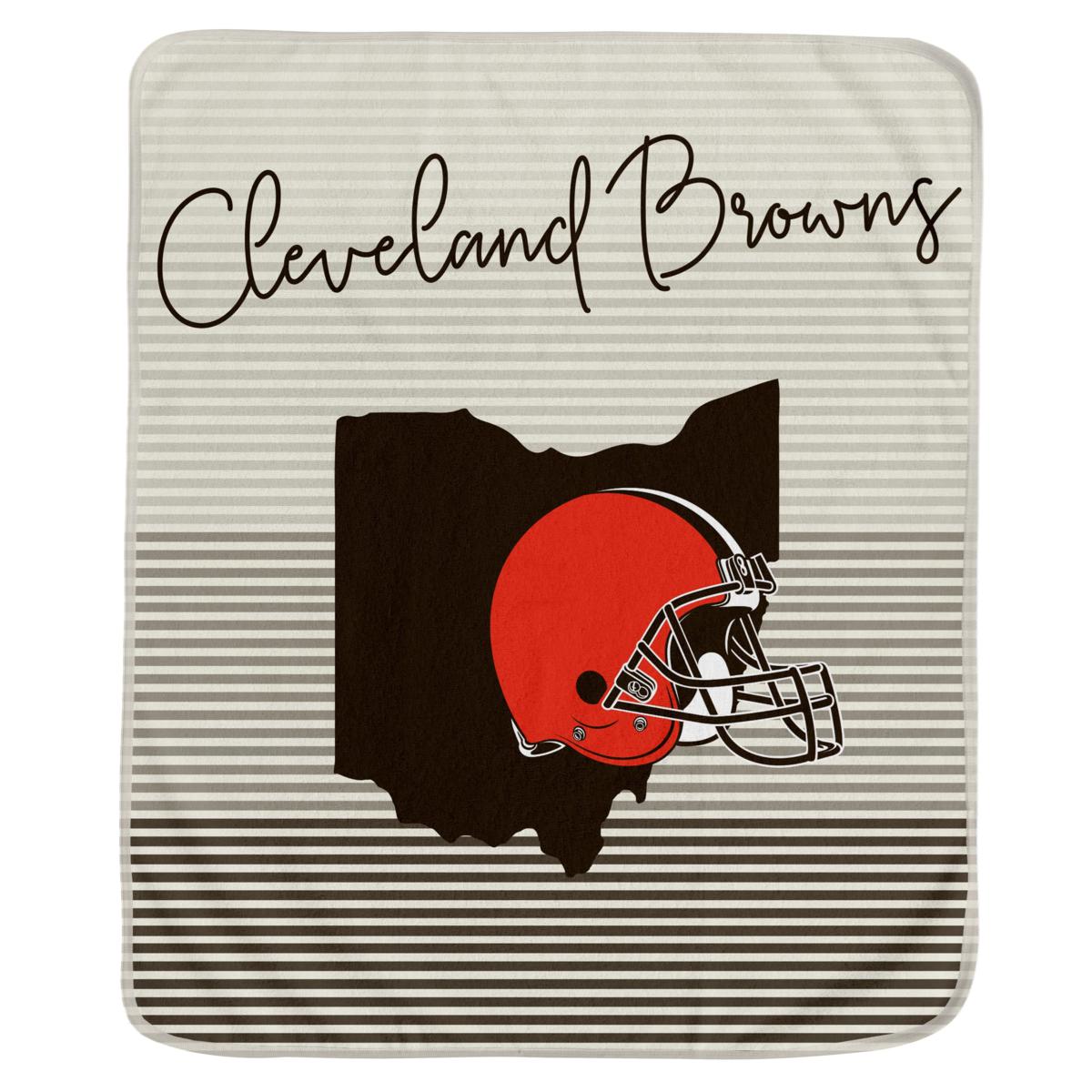 Officially Licensed NFL Ultra Fleece State Stripe Throw Blanket-Browns