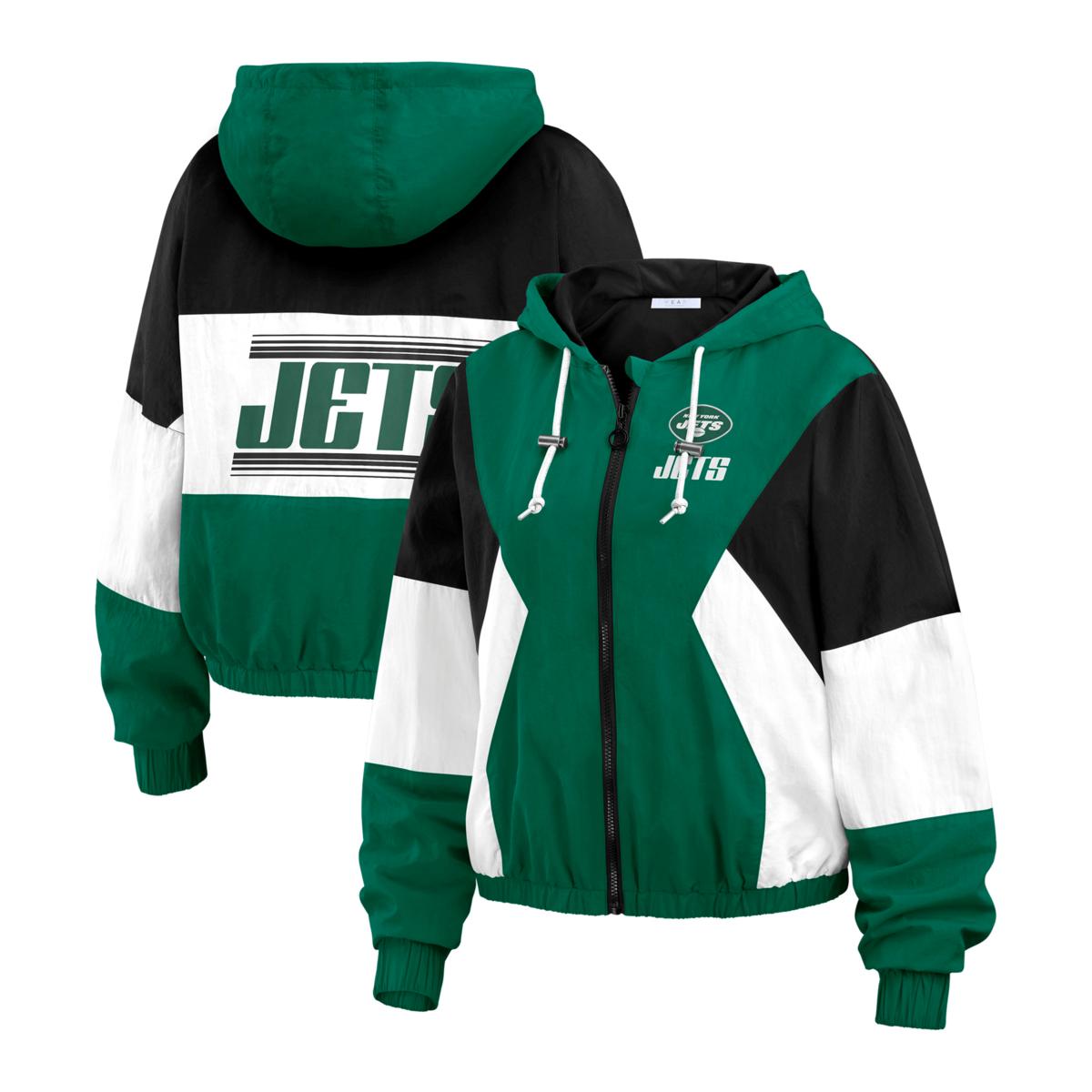 Officially Licensed NFL Wear Color Block Windbreaker Jacket - Jets