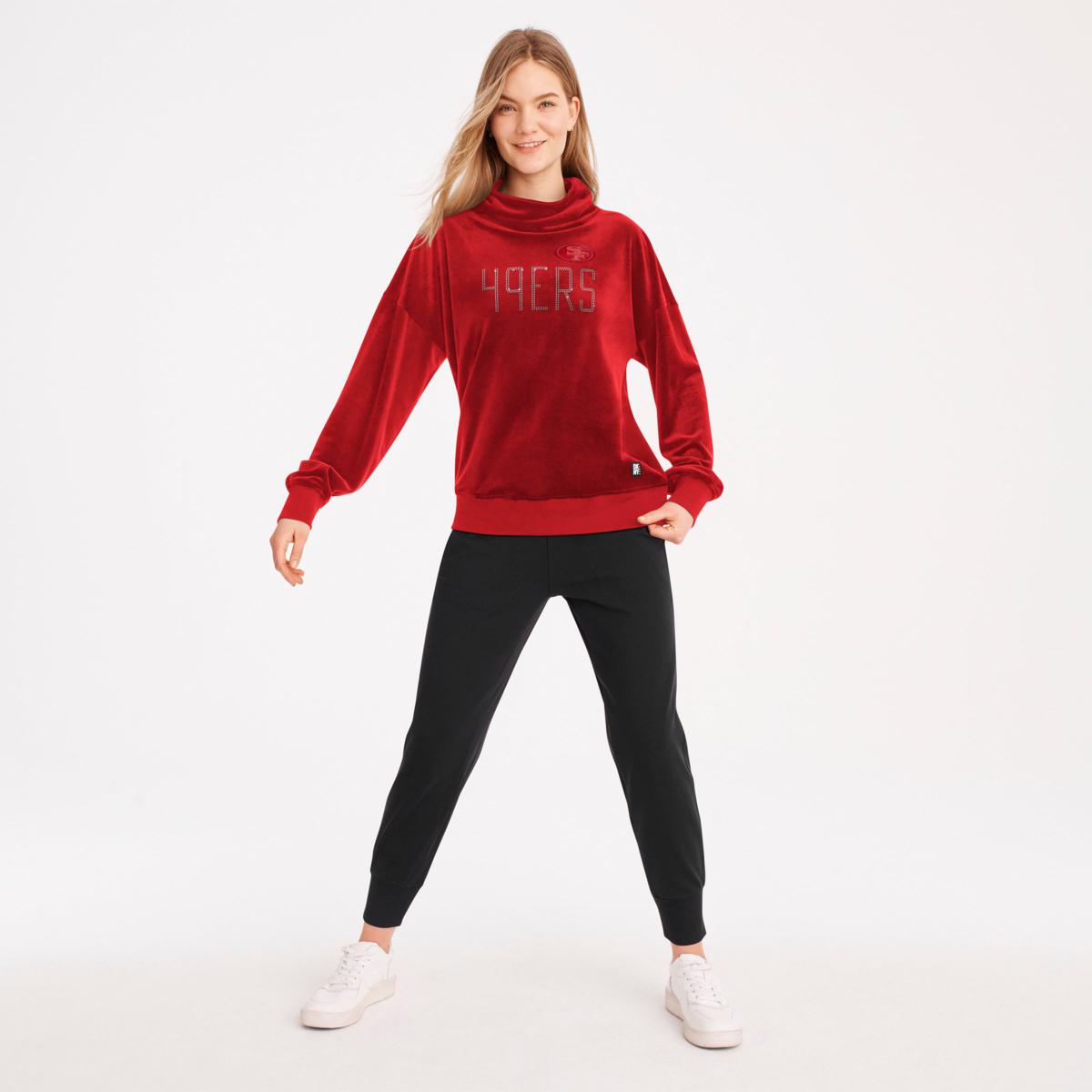 Football Fan Shop Officially Licensed NFL Women's A-Game Fleece Sweatshirt by Glll - 49ers