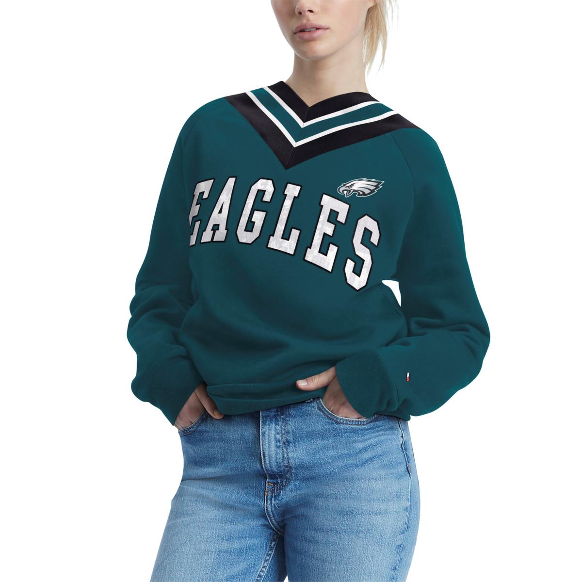 NFL Philadelphia Eagles Women's Primary Antique Long Sleeve Crew Fleece  Sweartshirt - S