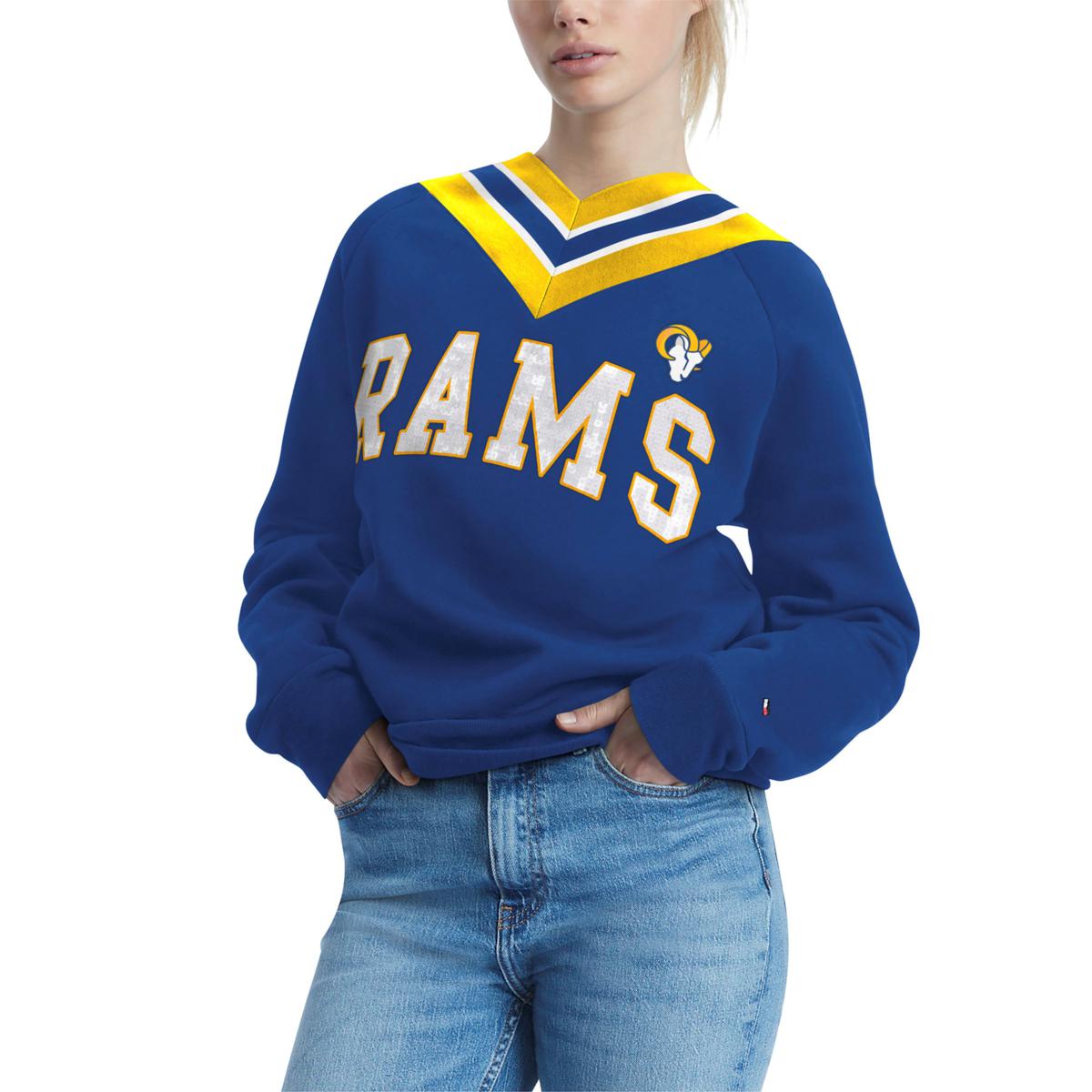 New NFL Los Angeles Rams old time jersey style mid weight cotton hoodie men  L