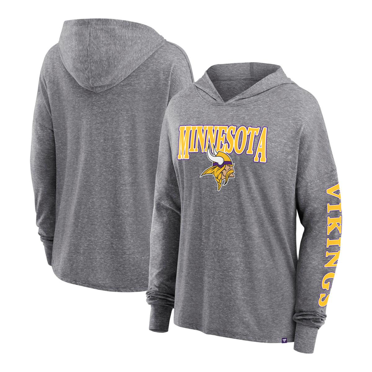 Minnesota Vikings Women's Hooded Crop Sweatshirt - Black/White