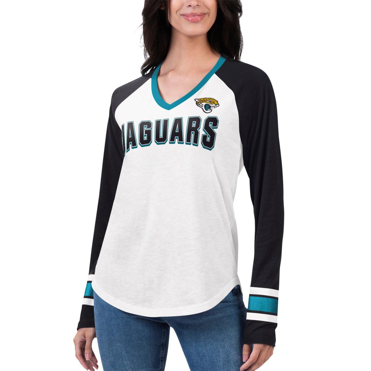 Officially Licensed NFL Women's Long Sleeve Hoodie T-shirt - Jaguars