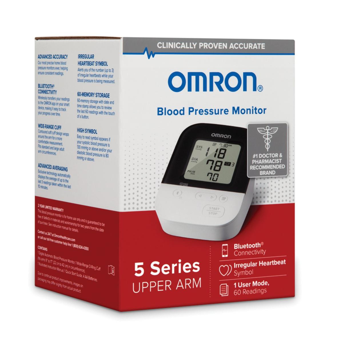 Omron 5 Series Wireless Blood Pressure Monitor with Small D-ring Cuff -  9409118