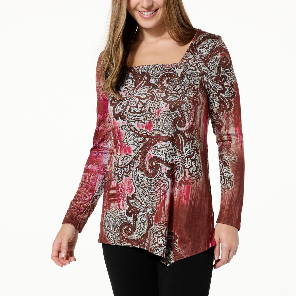 One World Square Neck Asymmetrical Top - 20875267 | HSN