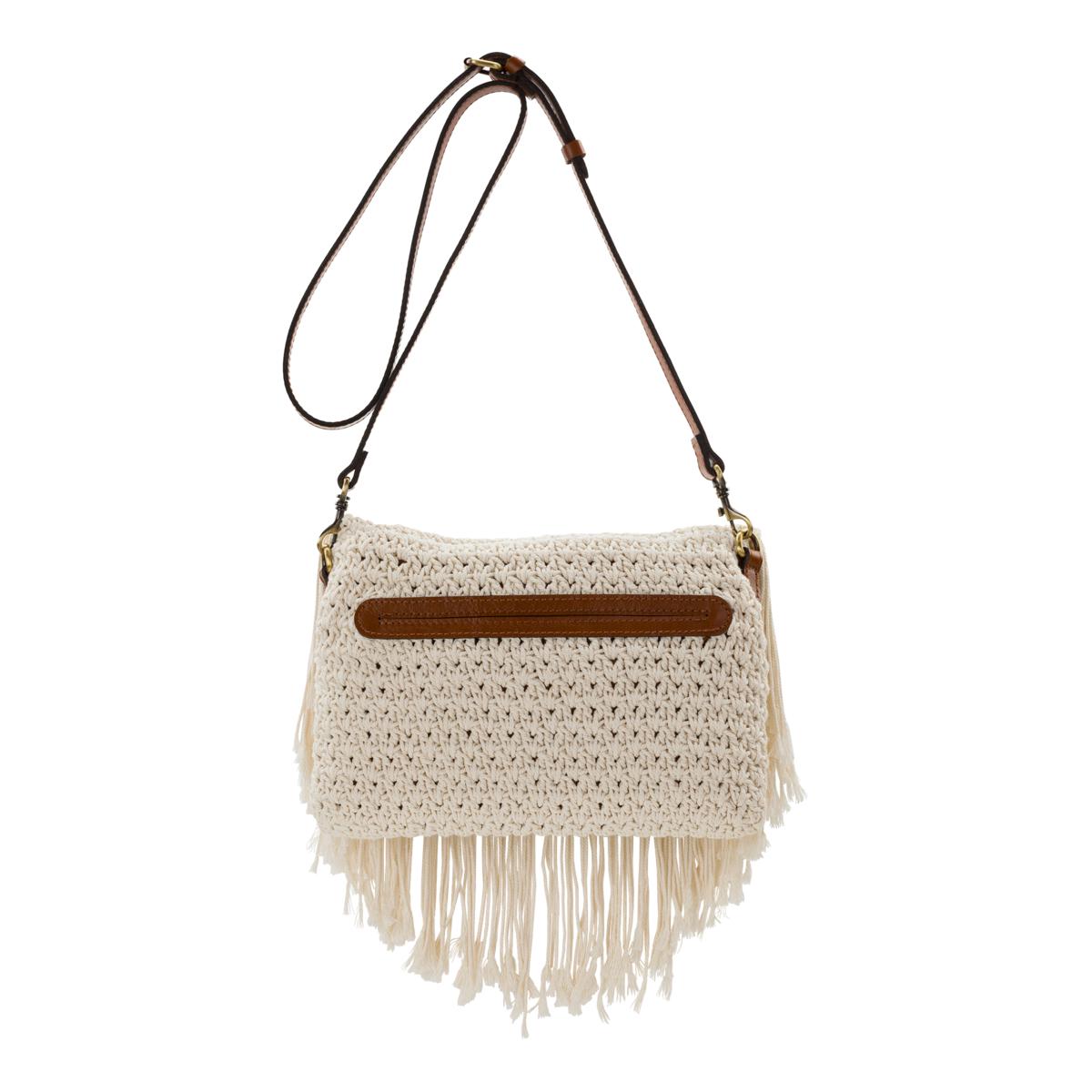 Patricia Nash Cannara Leather Trim Crochet Crossbody | HSN
