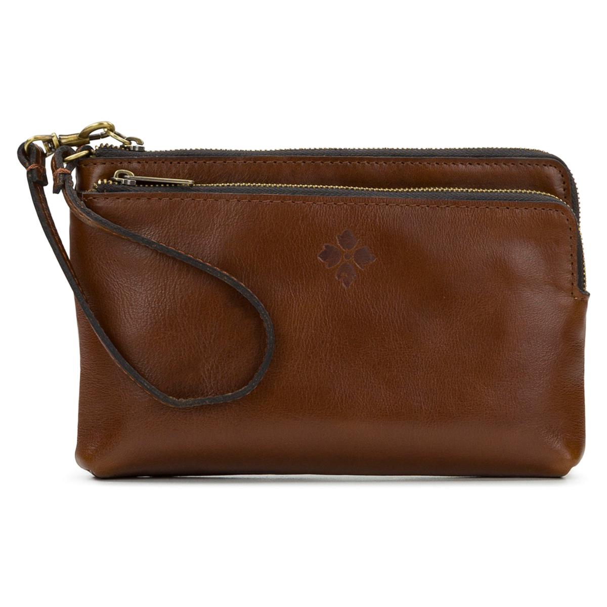 Leather on sale wristlet purse