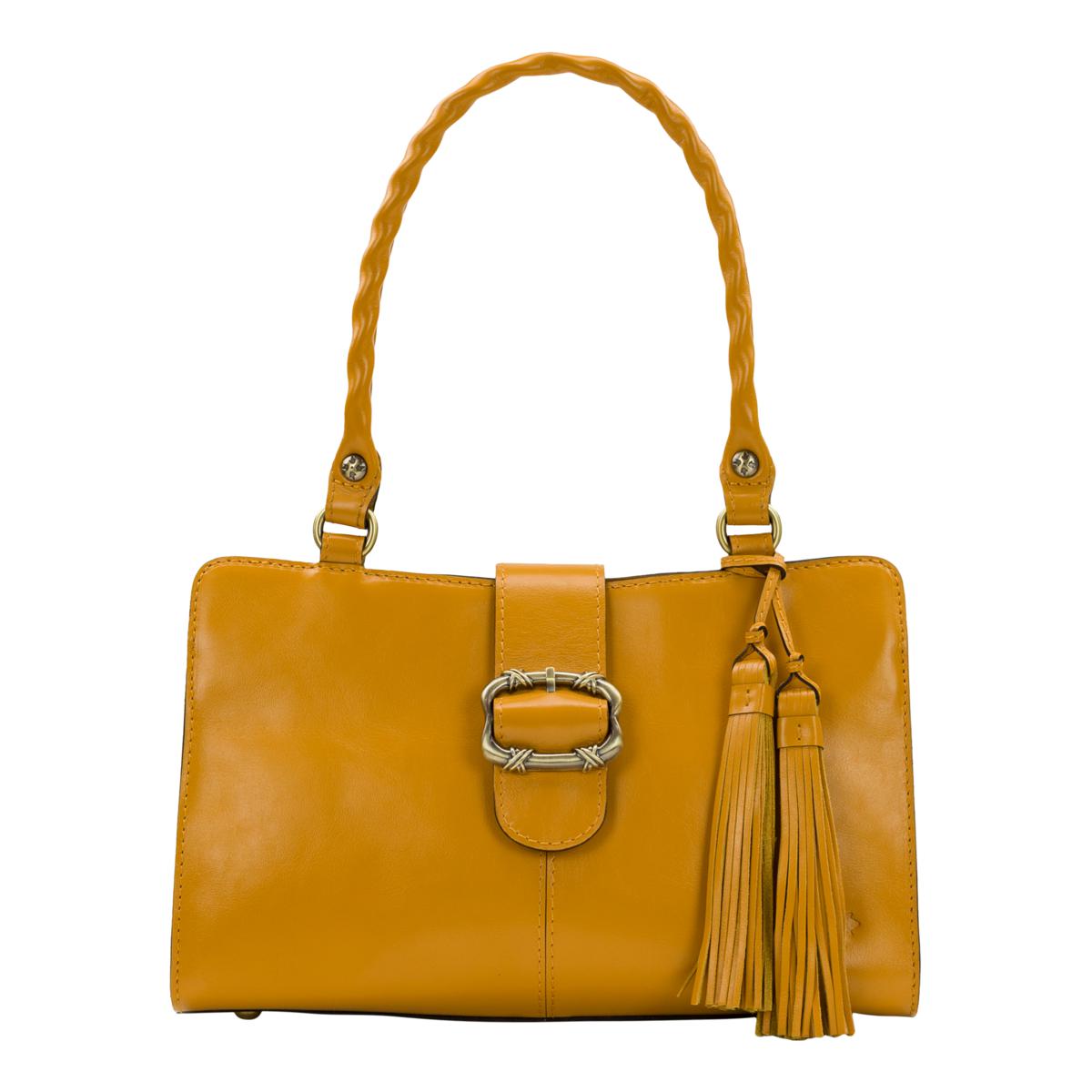 Patricia Nash Woven Leather with Tassels Patricia Nash Pienza Leather Fringe Satchel | HSN main image 3