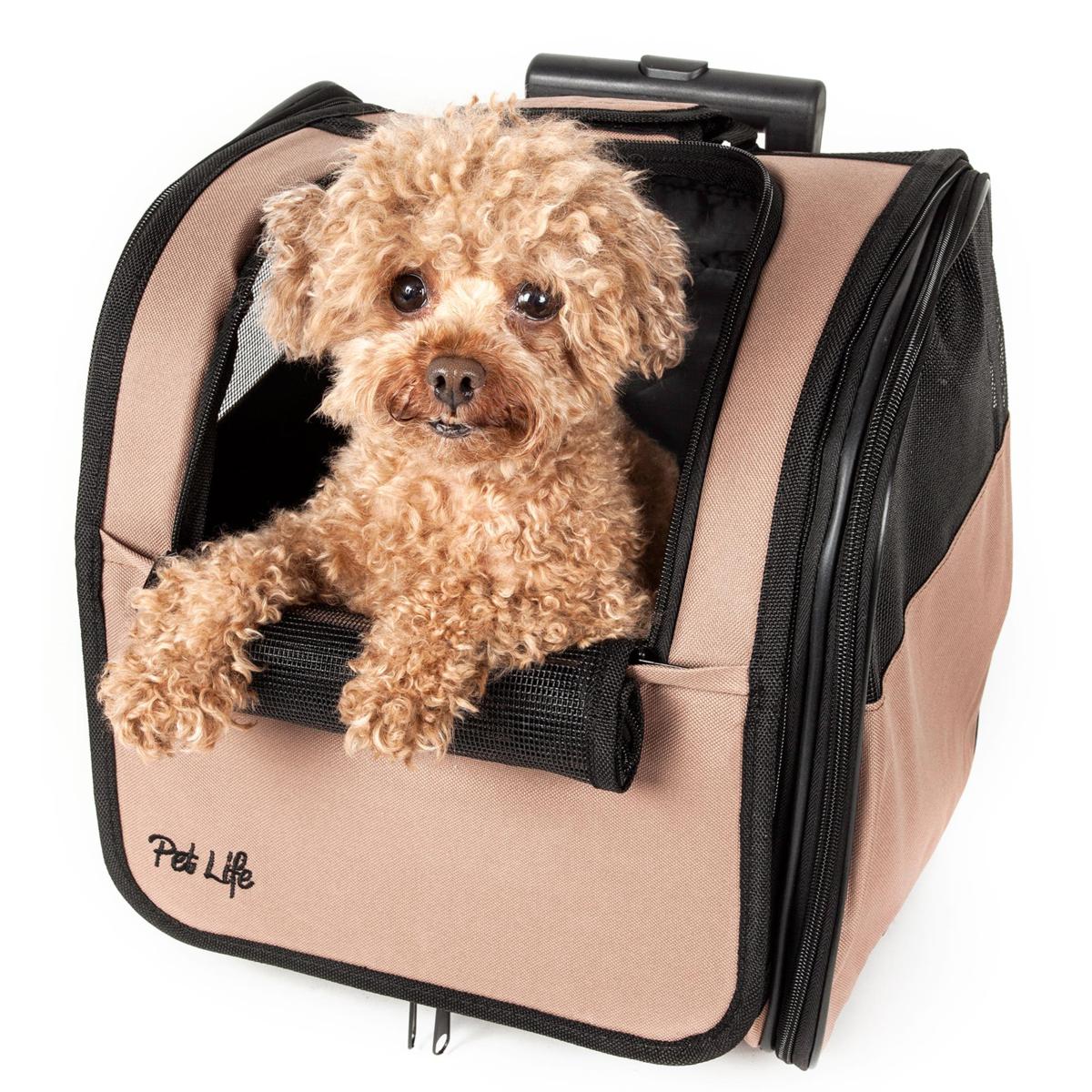 Pet Life Tough-Shell Wheeled Collapsible Final Destination Pet Carrier - Black