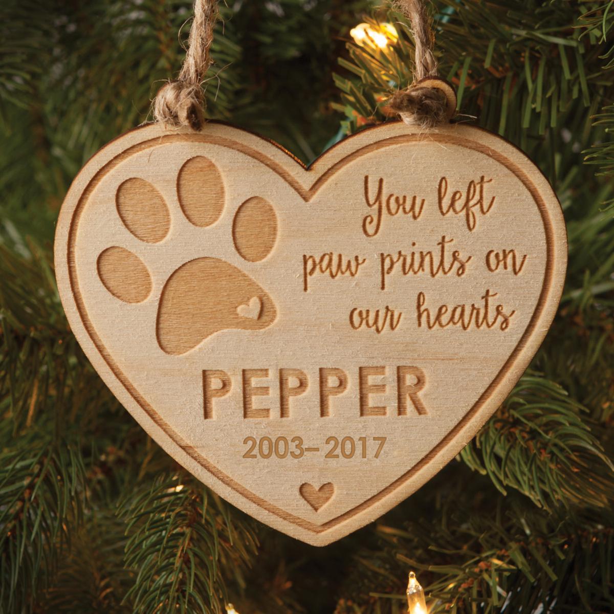 Pet Memorial Personalized Wood Ornament - 20745303