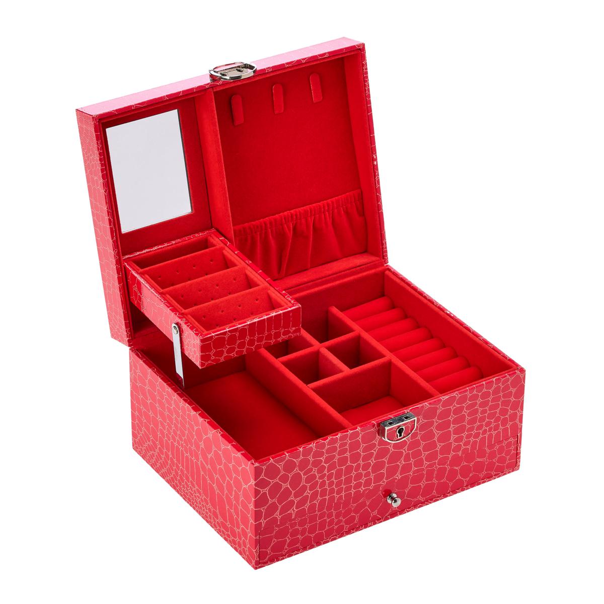 Jewelry Box Case Built-in newest Mirror Ring Ea