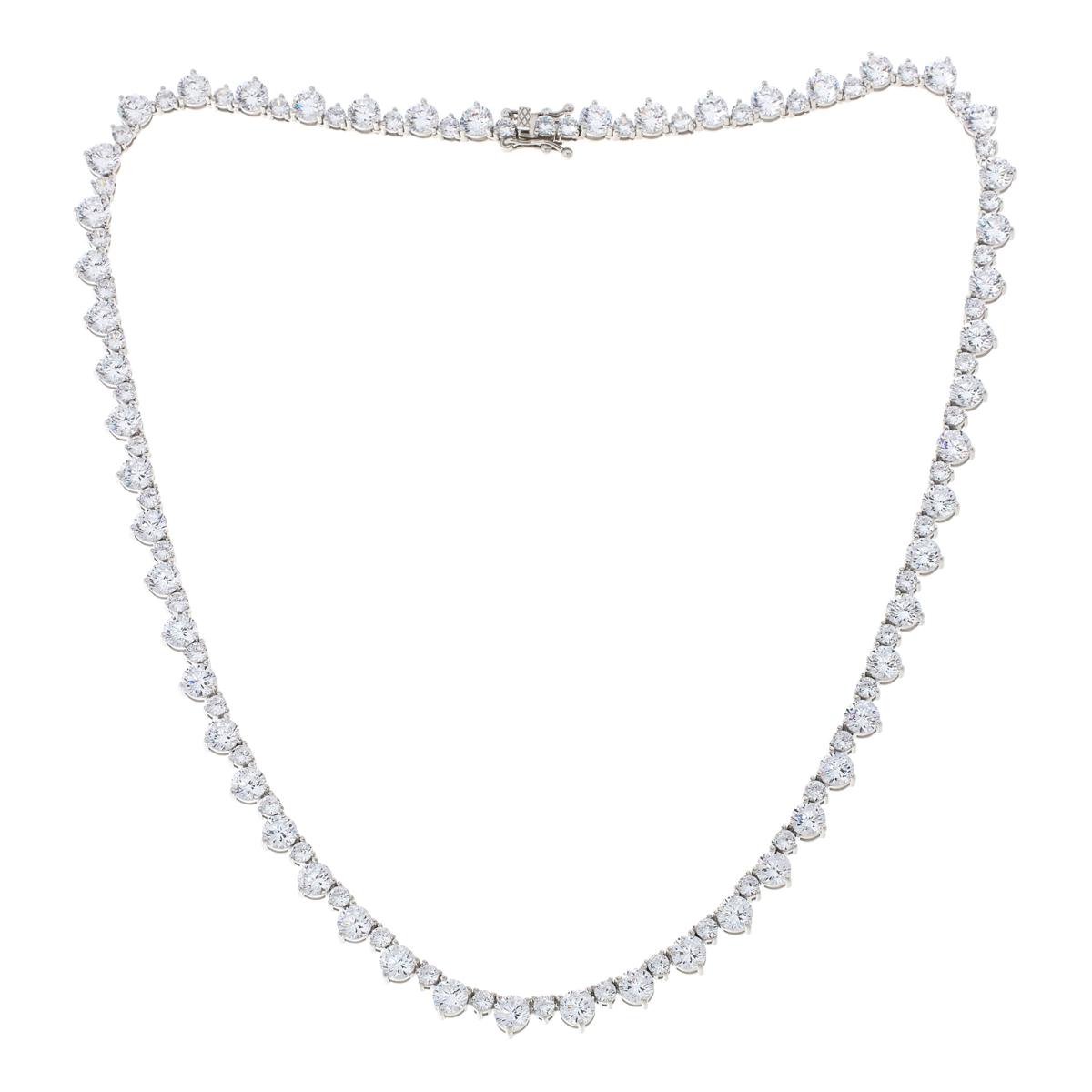 Radiance by Absolute™ 50.80ctw Alternating Stone Line Necklace ...