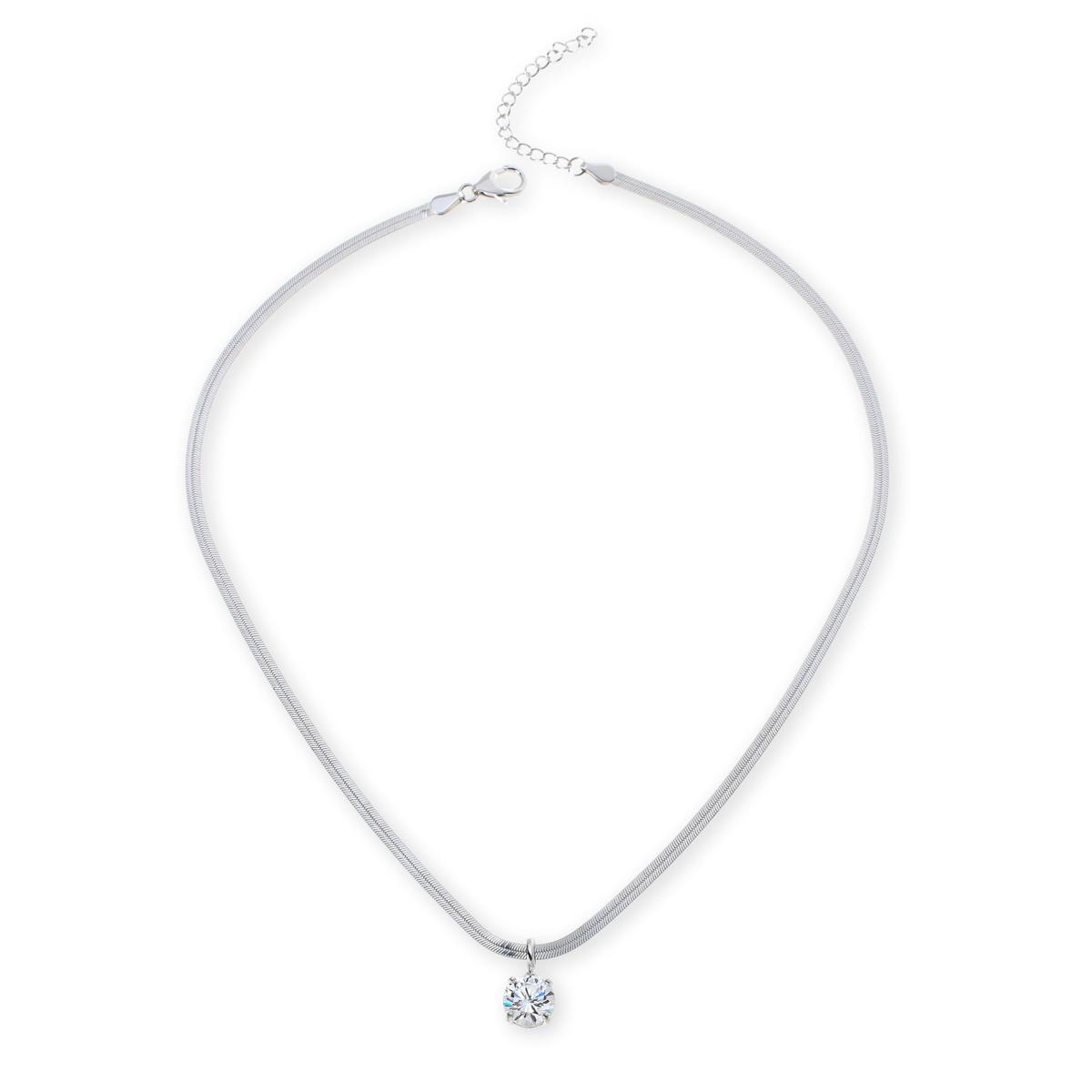 Radiance by Absolute™ 5.4ct Round Solitaire Snake Chain Drop Necklace ...