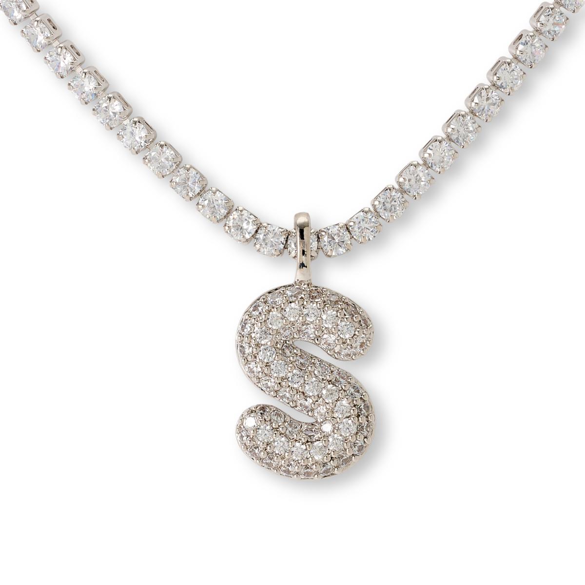 Radiance by Absolute™ Initial Tennis Necklace - Silvertone | HSN