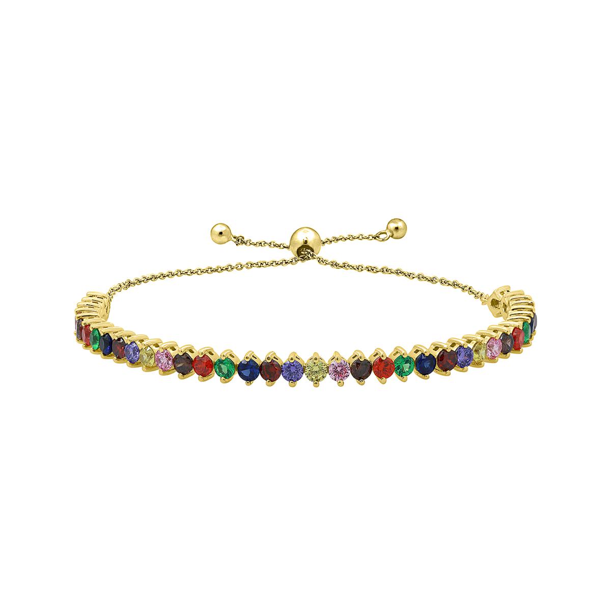 Radiance by Absolute™ Round Stone Rainbow Bolo Bracelet - 23301452 | HSN