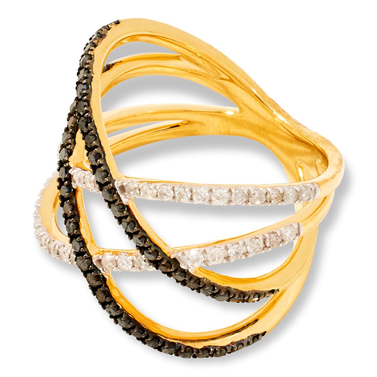 Rarities 3/4ctw Diamond Double Helix Gold-Plated Crisscross