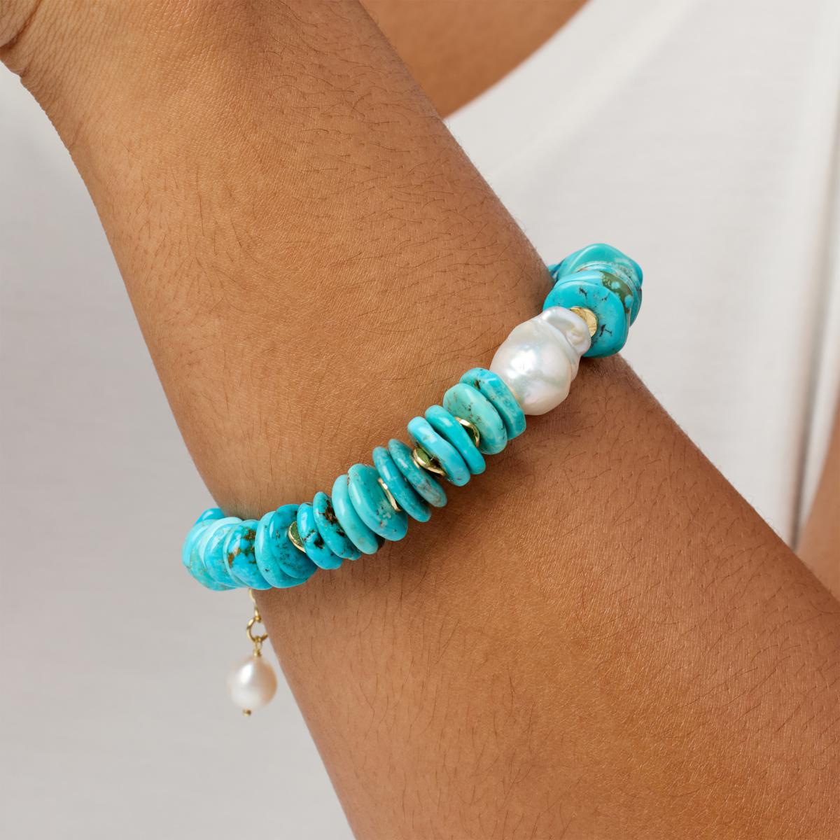 Jay King Sterling Silver Turquoise Composite Bead Coil Wrap Bracelet