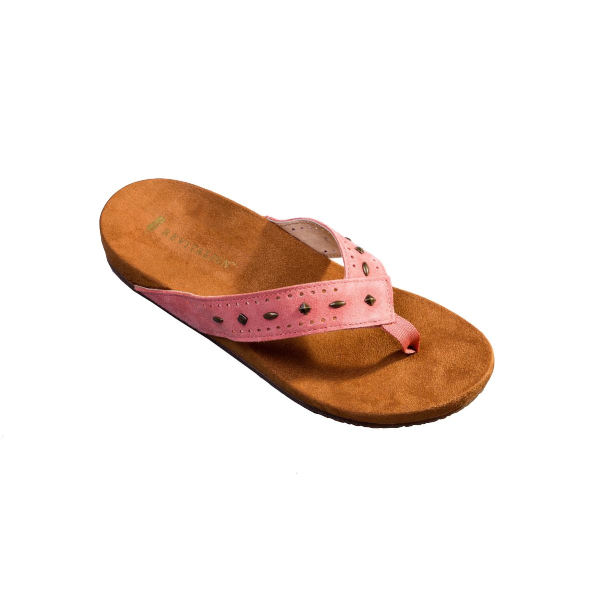 Revitalign Kena Stud Suede Flip Flop Orthotic Sandal
