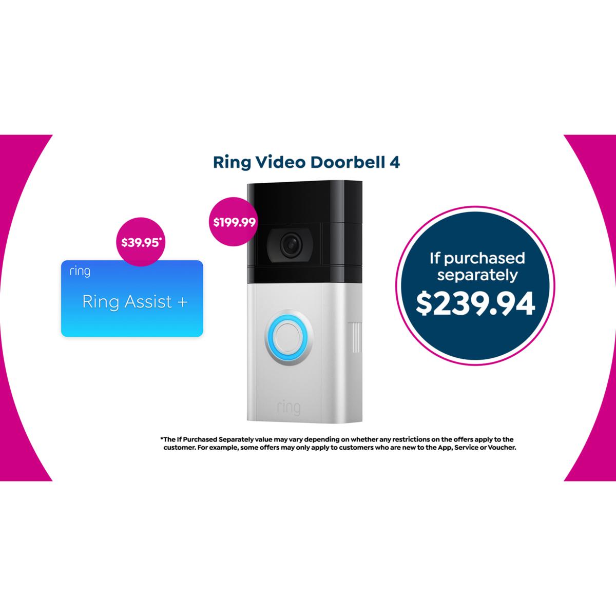 Ring Video Doorbell 4 with Ring Assist+ - 20267757 | HSN