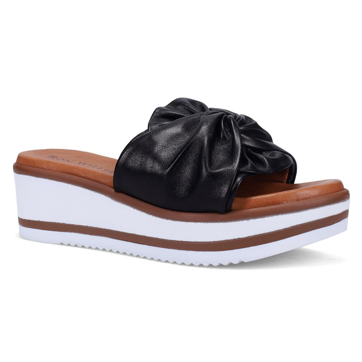 Ron White Priccila Lightweight Leather Wedge Slide Sandal