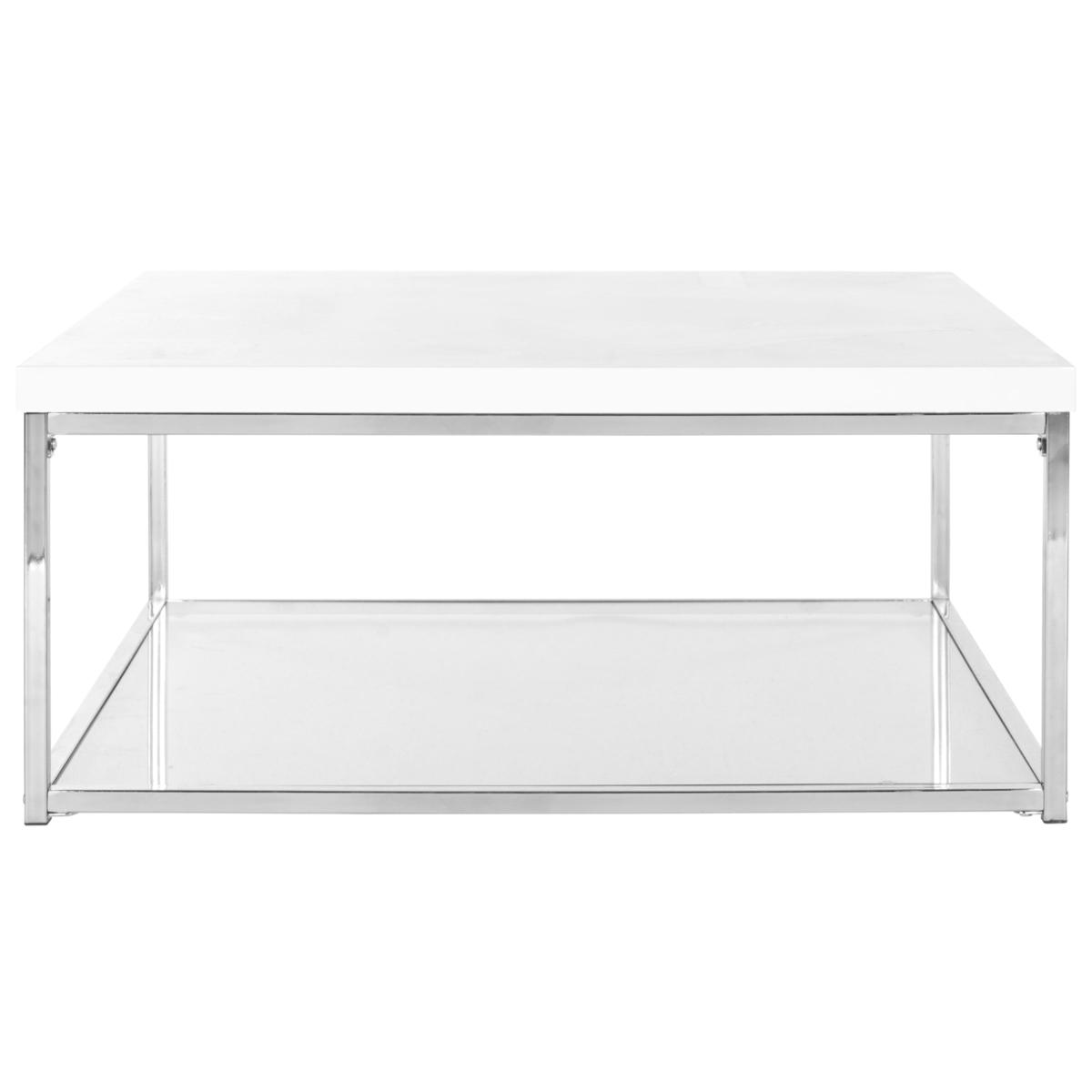 White gloss table with best sale chrome legs