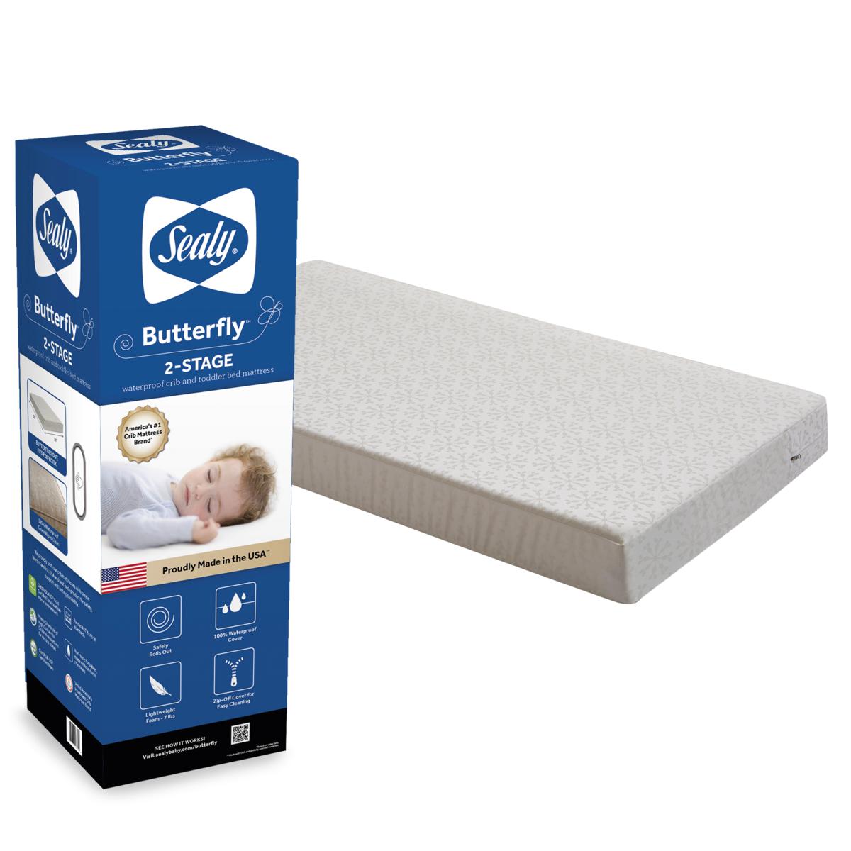 Sealy Waterproof Crib Mattress Pad, White - 2 pack