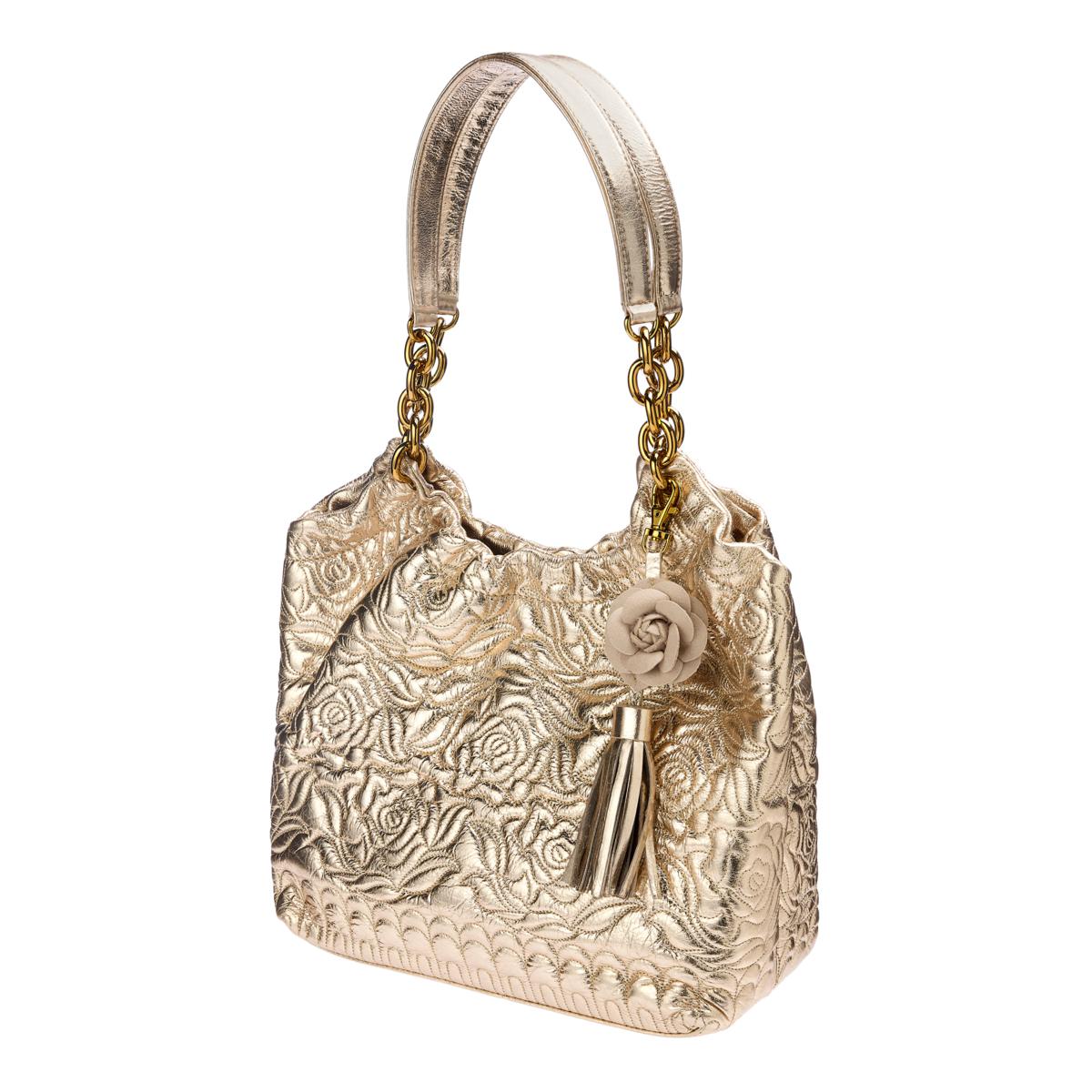 Sharif Legacy Marbleized Rose Quilted Leather Shoulder Bag | HSN